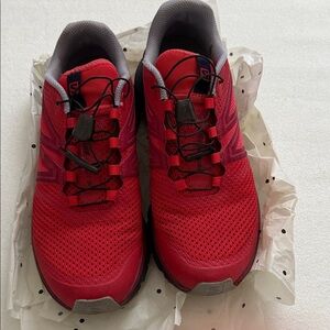 Salomon women Vibrant Red Trail Shoes sneakers